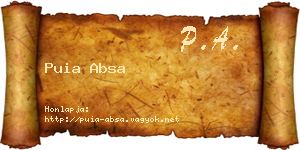 Puia Absa névjegykártya